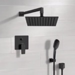 Remer SFH55 Matte Black Rain Shower System with Handheld, Rain Shower Head, Shower Faucet Set